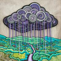 Violet Downpour by Myra Teak